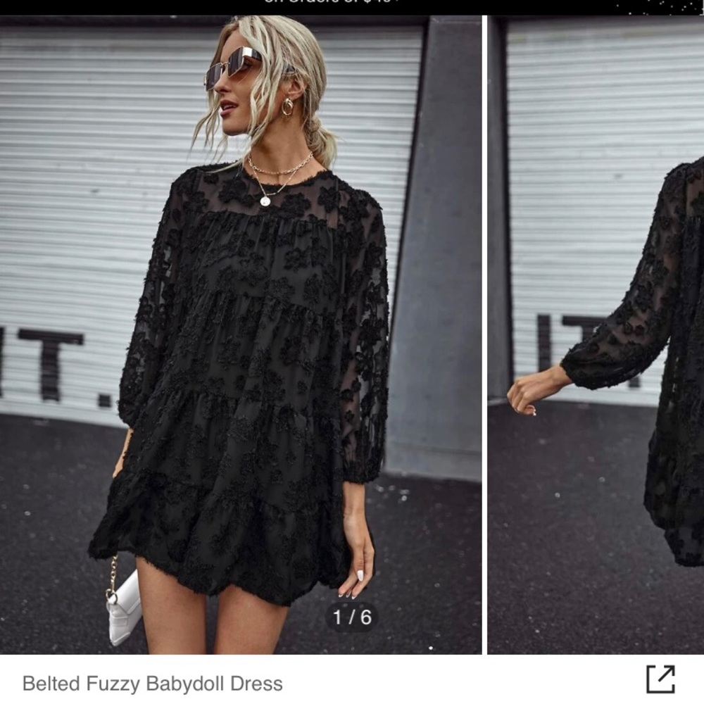 NWT Shein Fuzzy baby doll dress